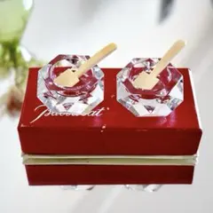 オールド バカラBACCARATキャメル 塩入れ ソルト＆ペッパー スプーン付きのサムネイル