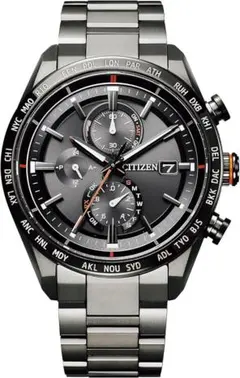 新品CITIZEN ATTESA AT8185-62Eクロノグラ ブラックチタン