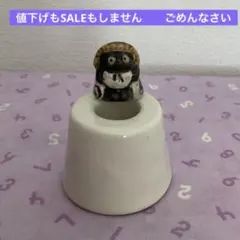 信楽焼　たぬきの鉛筆立て　手作り　陶器　縁起物