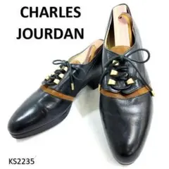 シャルルジョルダン　本革　レザー　スエード　コンビ　レースアップ　US5