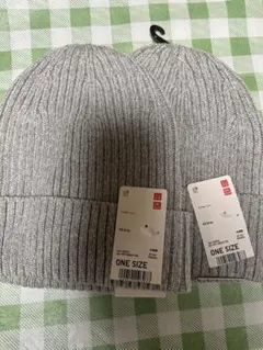 新品 未使用 ユニクロ ニット帽 リブビーニー 2点まとめ