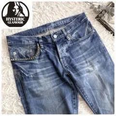 良品✨ヒステリックグラマー スタッズデニム ダメージ加工 w29 裾上なしのサムネイル