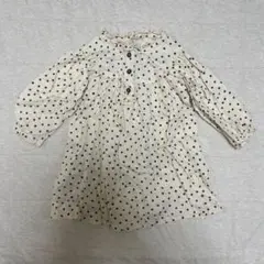 アプレレクール　80cm 長袖ワンピース　ドット柄　女の子ベビー　美品　フリル
