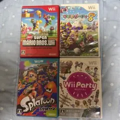 Wiiソフト4本セット（マリオ・スプラトゥーン他）