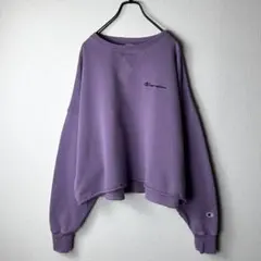 チャンピオン　ローズバッド　スウェット　トレーナー　古着　製品染　紫