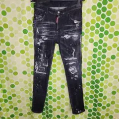 Dsquared2 スーパーツインキー ラインストーン 42  ブラックデニム