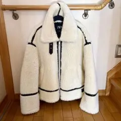 ZARA ザラ　フェイクファーライダースジャケット
