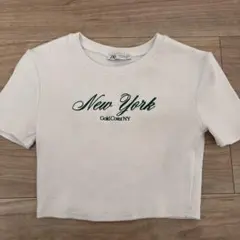 ZARA New York ロゴ リブTシャツ
