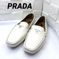PRADA レザー ドライビングシューズ ホワイト 38 メンズのサムネイル