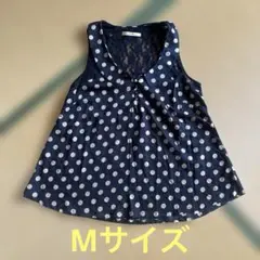 ダズリン dazzlin レース&水玉 襟付き フレア　ブラウス