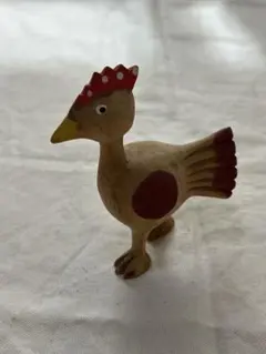 【民藝品】鶏③ ニワトリ 木彫り オブジェ 縁起物 工芸品 インテリア 置物