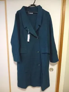 KawaaiOkada ウール混圧縮ニットチェスターロングコート