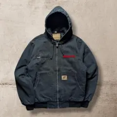 vintage90sSnap-onロゴ刺繍ダックジャケット中綿フェードブラック