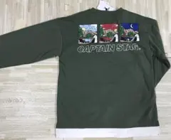新品未使用　タグ付き　CAPTAIN STAG 裏起毛　ロゴトレーナー グリーン