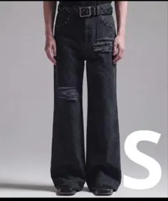 GRANCY レオパードダメージフレアパンツ ブラック Sのサムネイル