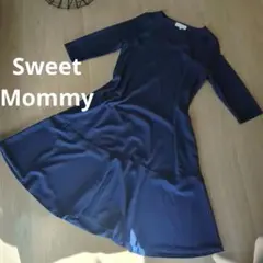 Sweet Mommy ネイビー マタニティ/授乳ワンピース