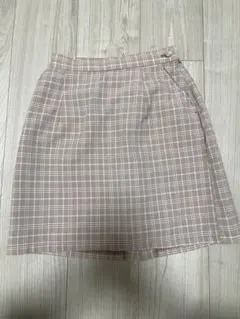 ベージュチェック プリーツスカート ナイスクラップ