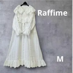 Raffime ラフィミー　カットワークレース・たっぷりフリルワンピース　白