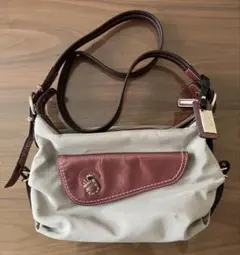 Pelle Borsa ショルダーバッグ グレー/ワインレッド