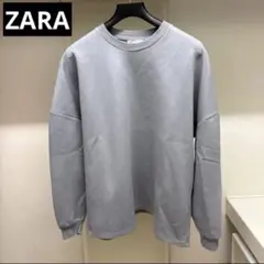 ZARA クルーネック スウェット ライトグレー Lサイズのサムネイル