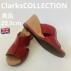 ❣️美品23.5cm ClarksCOLLECTIONレザーウェッジヒールサンダル