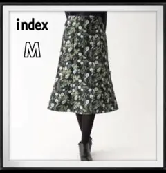 index/インデックス ボタニカルマーメイドスカート ジャカード 花柄 M 黒のサムネイル