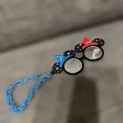 ディズニー サングラス風キーチェーン ミラー 鏡　ミッキー ミニー サングラス