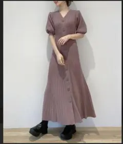 SNIDEL フロントボタンニットワンピース　美品