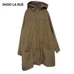シューラルー　ブラウン モッズコート フード付き　4L おおきめ　光沢あり