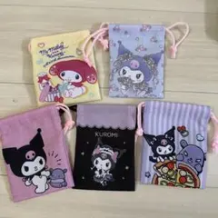 クロミ20周年アニバーサリー　プチ巾着　ポーチ　缶バッチ　8点セット
