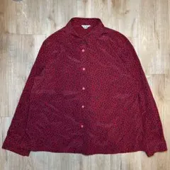 90s 80s vintage　花柄長袖シャツ ブラウス 日本製　昭和レトロ