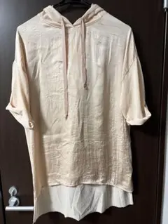 【新品】ZARA フード付き半そでパーカー ピンク フリーサイズ