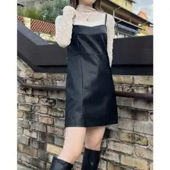 【新品未使用】　INGNI ミニキャミジャンスカ　レザー　キャミワンピース