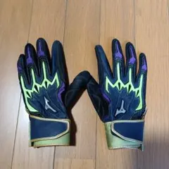 Mizuno バッティング用手袋 パワーアーク黒/紫/緑