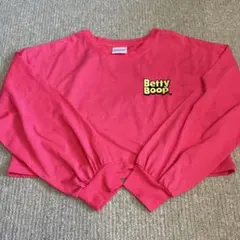 Betty Boop 長袖 クロップド丈 ピンク Mサイズのサムネイル