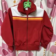 赤色 ジッパー付きジャージ 110サイズ　昭和レトロ