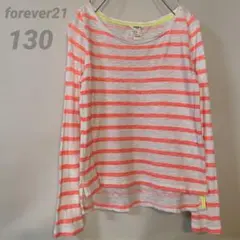 forever21girls 130 ネオンカラーボーダーロンT 長袖Tシャツ