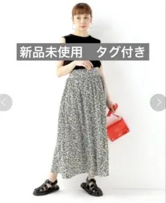 JOURNAL STANDARD シック フラワープリントスカート 黒 ブラックのサムネイル