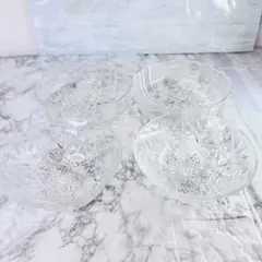 【未使用】希少 HOYA クリスタル ボウル 4個セット 最高級 切子 盛鉢のサムネイル