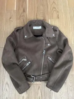 ZARA BASIC スエード ライダースジャケット ブラウン