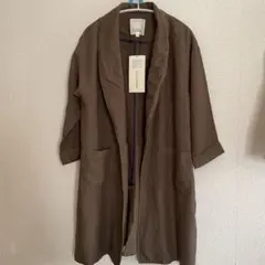 タグ付き　麻混カーキ色ジャケットのサムネイル