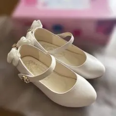 ホワイトフォーマルシューズ リボン付き　18㎝