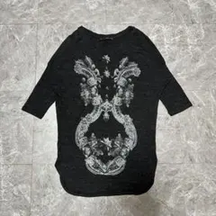 ZARA W&B COLLECTION五分袖Tシャツ ダークグレー お兄系g13のサムネイル