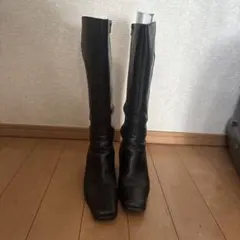 ブラックロングブーツ ヒール約6cm