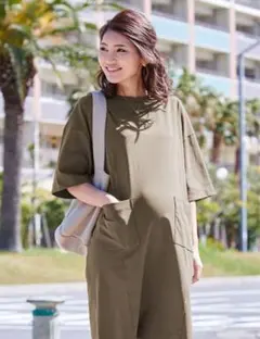 SWEET MOMMY 半袖 チュニック ワンピース カーキのサムネイル