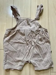 オーバーオール　サロペット　フリル　ベージュ　ピンクベージュ　80センチ