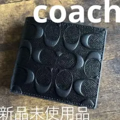 COACH ブラック 二つ折り財布 F75363 新品未使用