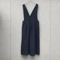3218【Cepo craft】M♡ジャンパースカート ロング ゴムウエスト 黒