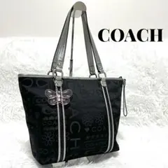 COACH コーチ トートバッグ ブラック ラメ バタフライチャーム y2k