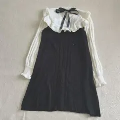 ♡アクシーズファム♡リボン付きフリルニットワンピース♡クラシカルフェミニン♡上品